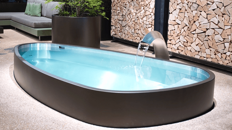 Badebrunnen, Pool, Stahlbrunnen, Terrassenbrunnen,